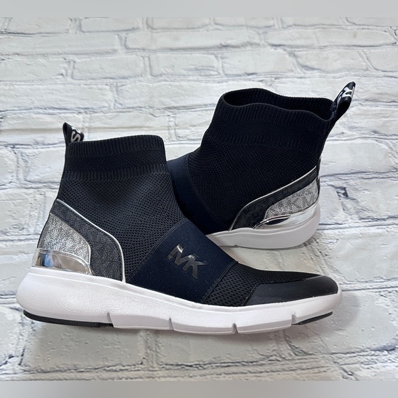 Michael Kors Sterling Bootie in Black and Silver - Picture 3 of 6